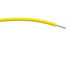 Przewód jednożyłowy linkowy, 0,6 mm², 1/0,6 mm, 19 AWG, PVC, 1 kV AC, Żółty, dł. 100m, RS PRO