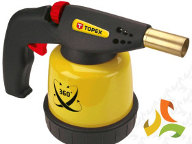 Lampa lutownicza gazowa 190g zapłon piezo praca w każdej pozycji (360°) 44E143 TOPEX