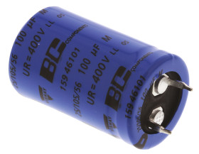 Kondensator 100μF 400V dc Zatrzaskowy Vishay roztaw: 10mm 22 (Dia.) x 35mm
