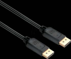 X-DC010-020 DP male to male, 1200p, black, 2.0 m