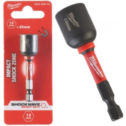 Udarowa nasadka sześciokątna magnetyczna adapter 12mm 1/4 HEX M12 o długości 65mm MILWAUKEE