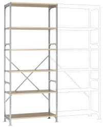 Manuflex RM4169 Moduł podstawowy regału 200 kg (S x W x G) 970 x 2500 x 600 mm stal cynkowany ocynkowany podłoga drewnia