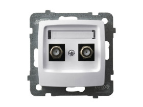 KARO Gniazdo antenowe podwójne typu "F" biały GPA-2SF/m/00 OSPEL