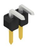 Pin header, 2 pole, pitch 2.54 mm, angled, black, 10052917