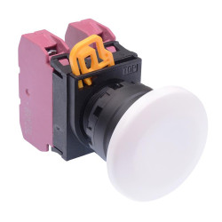 YW1B-A4E02W White 22mm Mushroom Maintained Push Button Switch 2NC IP65 IDEC