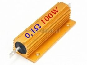 Rezystor drutowy 0,1 Ohm 100W z radiatorem