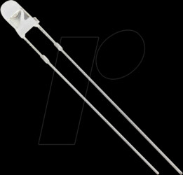 3034W2C-DSA-A LED, 3mm, wired, white, 2500 mcd, 40°