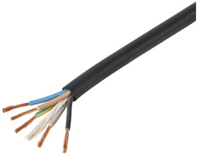 Przewód z gumowym płaszczem TRU COMPONENTS TC-11594960, 5 x 6 mm², Linka, Produkty w metrach bieżących, czarny