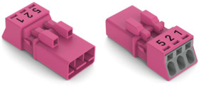 Plug, 3 pole, push-in, 1.5 mm², pink, 890-293/081-000
