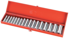 Zestaw nasadek rozmiar napędu 1/2 cala elementy: 17 SAM typ napędu Kwadratowy