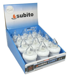 Wkład do znicza świeczka LED Subito COMET biały (12 szt)