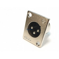 XLR 3pin gniazdo męskie metalowe do obudowy 25,5x31,5mm Vitalco