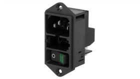 Dd11.0114.1111Złącze Zasilające Ac Gniazdo Męskie 10A 250Vac Iec 60320