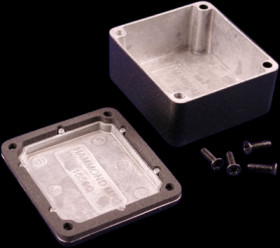 Aluminum die cast enclosure, (L x W x H) 60 x 55 x 26 mm, black (RAL 9005), IP66, 1550WQBK