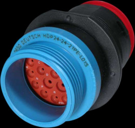 Plug, 21 pole, straight, black, HDP24-24-21PE-L015