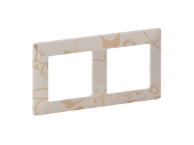 VALENA LIFE Ramka 2 podwójna krem fantazja 754112 LEGRAND