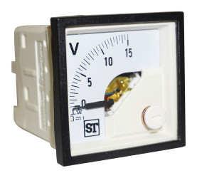 Woltomierz analogowy DC wycięcie: 45 x 45 mm Sifam Tinsley 0 → 15V dc