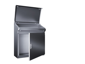 Szafka wolnostojąca, TP, drzwi: 1, Stal nierdzewna, Szary, 960 x 800 x 480mm, IP55