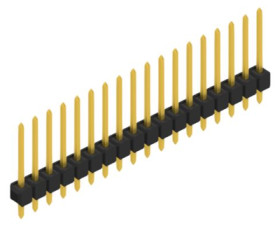 Pin header, 18 pole, pitch 2.54 mm, straight, black, 10048440