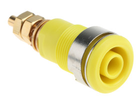 Gniazdo bananowe Żeński Połączenie lutowane typ Gniazdo bananowe Żółty 32A Staubli rozmiar 4 mm