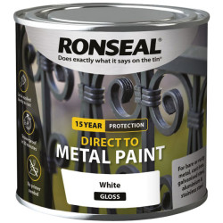 Ronseal 39182 Direct to Metal Paint White Gloss 250ml