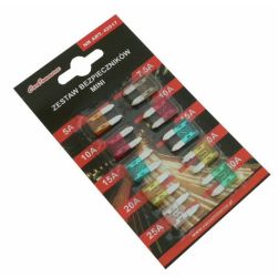 Zestaw bezpieczników samochodowych 7,5-30A MINI (10szt)