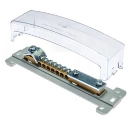 Szyna wyrównująca potencjał 7x16+1x50mm2+ bednarka z przezroczystą pokrywą