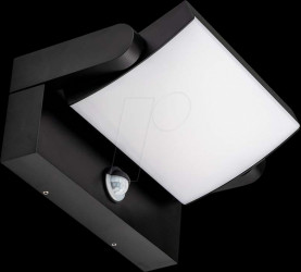 2940 Wall light fixture, 17 W, 2520 lm, 3000 K, black, IP65, sensor