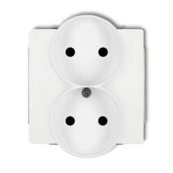 DECO Gniazdo podwójne b/u 2x2P biały DGPR-2p
