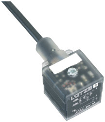 Lütze 709459 Złącze zaworowe LS-A-9459 2,5m PUR AC/DC 12-24V, 12 V/DC, 24 V/DC, IP67, 1 szt.