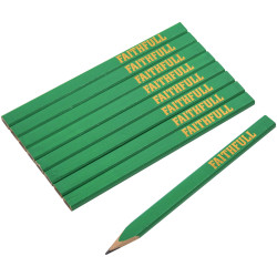 Faithfull FAICPG10FSC FSC Carpenter&#x27;s Pencils - Green / Hard (Pack 10)