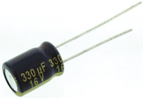 Kondensator 330μF 16V dc Radialny, Otwór przelotowy Panasonic roztaw: 3.5mm 8 (Dia.) x 11.5mm