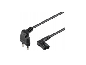 Przewód zasilający ósemka 1m katowy Goobay