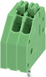 PCB terminal, 2 pole, pitch 2.5 mm, AWG 24-20, 2 A, spring-clamp connection, green, 1990009