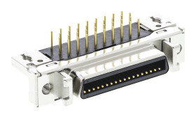 Złącze D-Sub 36-pinowe Żeński Kąt prosty Przepust raster 2.54mm Złoto na niklu