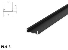 PROFIL LED PL4-3 1M CZARNY