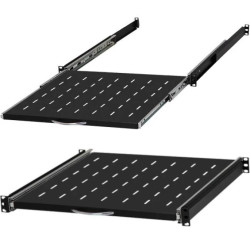 Półka wysuwana do szafy RACK 19 1U 450mm z uchwytem czarna