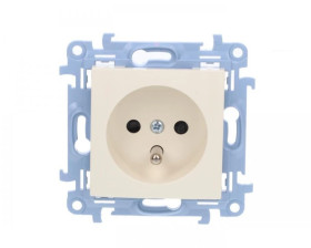Simon 10 Gniazdo pojedyncze z/u z przesłonami kremowe 16A 250V IP20 CGZ1Z.01/41