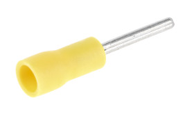Końcówka pinowa, FVPC, 1.2mm średnica, 10mm długość, Żółty, 22AWG - 26AWG