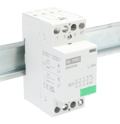 Stycznik instalacyjny 230 V AC RS PRO styki: 4 25 A 3NO/1NC
