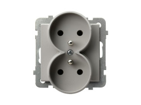 SONATA Gniazdo podwójne z uziemieniem do ramek 4mm kaszmirowy GP-2RRAZ/m/82 OSPEL