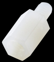 Hexagon spacer bolt, external/internal thread, M3/M3, 10 mm, PA, BYB-3-18H9506