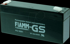 FG10301 Absorbent glass mat battery, 6 V, 3.0 Ah
