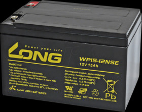 WP15-12NSE-M Rechargeable AGM battery, 12 V, 15 Ah, cycle-resistant