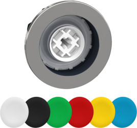 Pushbutton, unlabeled, unlit, groping, waistband round, front ring metal, mounting Ø 30.5 mm, ZB4FA9