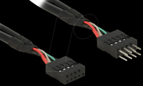 83874 USB 2.0 Pin header Extension Cable 10 pin male / female 50 cm