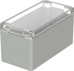 PC enclosure, (L x W x H) 160 x 80 x 85 mm, light gray/transparent (RAL 7035), IP65, 02231100