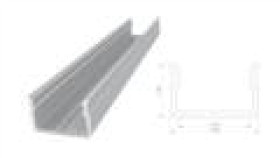 Profil Alu Nawierzchniowy 9,8Mm, Surowy, Dł 1000Mm, Max Szer Taśmy 12Mm