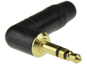 NEUTRIK Wtyk kątowy Audio AUX mini Jack 3,5mm Stereo na kabel do 4,5mm pozłacany czarny NTP3RC-B