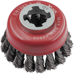 Faithfull 21075XL150 X-LOCK WireCupBrush TwistKnot75mm M14x2 0.50mm Steel